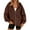Brown, variant on DAFPZW Zip Up Hoodies for Women Acid Wash Oversized Sweatshirt Fall Fashion Jacket Cute Y2k Winter Teen Girls Pullover