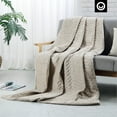 thumbnail image 3 of Nalah 100% Cotton Weighted Blanket - 25 Pounds, Calm Sleeping, Quilted Cover, 72" x 80", Taupe, 3 of 10