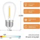 thumbnail image 2 of 30-Pack Outdoor String Light Bulbs, Waterproof S14 Replacement Bulb, E26 Base Warm White, 2 of 5