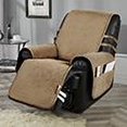 thumbnail image 1 of STONECREST Housse Matelassée Réversible en Velours pour Fauteuil Inclinable, Protecteur de Meubles Imperméable et Lavable pour Chiens, Enfants (Camel/Khaki, Fauteuil Inclinable 23), 1 of 2
