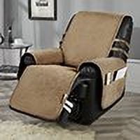 STONECREST Housse Matelassée Réversible en Velours pour Fauteuil Inclinable, Protecteur de Meubles Imperméable et Lavable pour Chiens, Enfants (Camel/Khaki, Fauteuil Inclinable 23)
