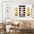 thumbnail image 4 of Elephant Stock Navy Pineapple Passion Wall Art - Horizontal Multi Panel Canvas - Dining Room Wall Decor - Food And Drink Multi Panel - White And Gold Decor - 23" x 14", 4 of 4