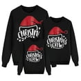 thumbnail image 6 of KHONTS Christmas Family Matching Sweatshirt Long Sleeve Cartoon Print Blouse Shirts Trendy Crew Neck Xmas Shirt for Family Kids Black, 6 of 6