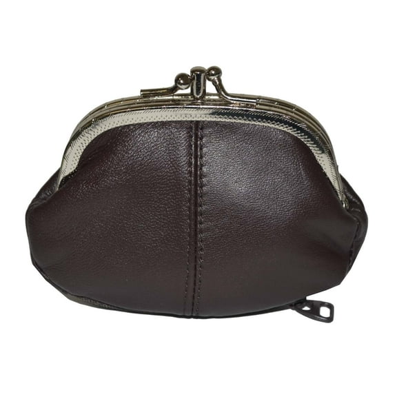 Coin Purse Double Frame with Zipper Pocket