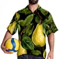thumbnail image 4 of pear Men's Casual Button Down Short Sleeve Hawaiian Printed Summer Beach Shirts, 4 of 6