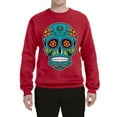 thumbnail image 2 of Wild Bobby Day Of The Dead Sugar Skull Pop Culture Unisex Crewneck Graphic Sweatshirt, Red, 3X-Large, 2 of 5