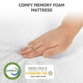thumbnail image 3 of Slumbrae Folding Bed with Mattress, Twin Size, Heavy Duty Steel Slat Frame, Portable Rollaway Bed with Memory Foam Mattress with Bamboo Rayon Cover, Easy Assembly, Ideal for Guests & Camping, White, 3 of 7