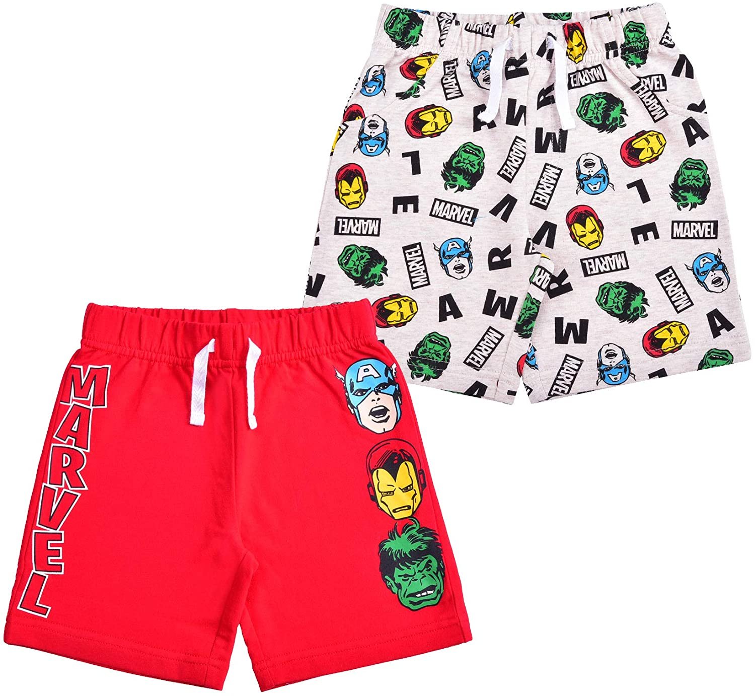 Marvel Superheroes 2 Pack Shorts Set for Boys, Ironman, Hulk and Captain America - image 1 of 5