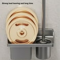 thumbnail image 5 of Toilet Brush And Plunger Wall-Mounted Toilet Brush With Base Two Storage Holes Household No Dead Angle Toilet Brush Toilet Cleaning Brush Set Toilet Scrubber, 5 of 6