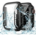 thumbnail image 1 of XiHAMA Waterproof Case Compatible with Apple Watch SE (2nd Gen) Series 6 5 4 Screen Protector, Tempered Glass Hard PC Bumper Face Cover, 1 of 7