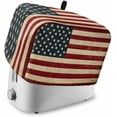 thumbnail image 2 of American Flag Toaster Cover 2 Slice, Large Kitchen Appliance Covers, Vintage Red BlueUSA Flag Toaster Oven Cover with Loop, Bread Machine Cover Polyester Dust Cover Protection, 2 of 6
