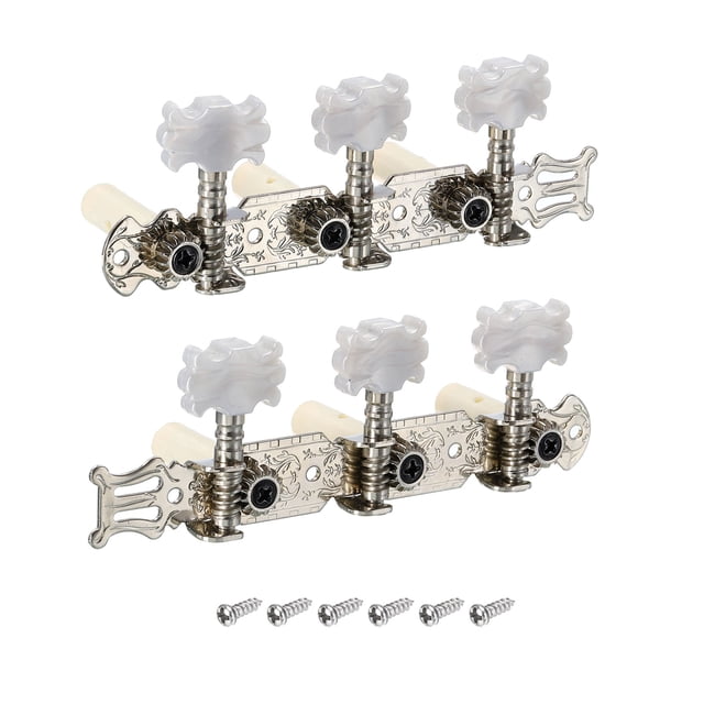 Unique Bargains Guitar Tuning Pegs Machine Heads Tuning Keys Tuners 3L 3R 1 Set, White