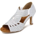 thumbnail image 1 of Women Rhinestone Dance Shoes Ballroom Latin Salsa Bachata Performance Dance Dancing Shoes_Special Gift, 1 of 5