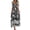 Black, variant on Women's Printed V Neck Tie Shoulder Midi Cami Dress Ruched Bodice 100% Polyester Soft Flowy Comfort Machine washable
