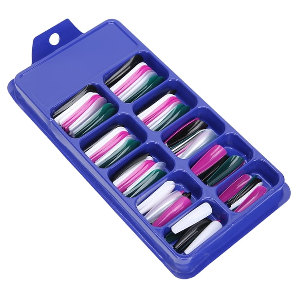 Puntas de uñas de cobertura completa, 100 piezas de uñas postizas acrílicas, puntas de uñas artificiales creadas con maestría
