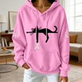 Simple Layout Ad BODOAO Women's Cat Ribbon Graphic Hoodie Breast Cancer Awareness Hooded ...