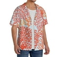 thumbnail image 2 of Sikiie Corals Men's Wrinkle Free Untucked Cuban Shirt Business Casual Button Down Shirts Short Sleeve ShirtMedium, 2 of 5
