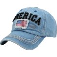thumbnail image 2 of America USA Vintage Distressed Washed Adjustable Baseball Cap Dad Hat, 2 of 4