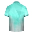 thumbnail image 6 of Men's Gradient Geometric Print T-Shirt, Short Sleeve Slim Fitting Button Tops Moisture-Wicking Sports Golf Tee Everyday Wear Green 4XL, 6 of 7