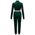 thumbnail image 4 of Gibobby Conjunto dama pants y sudadera afelpada Conjunto de pantalones casuales de cintura alta con cremallera y cuello de manga larga para mujer, sudaderas d(Verde,M), 4 of 5