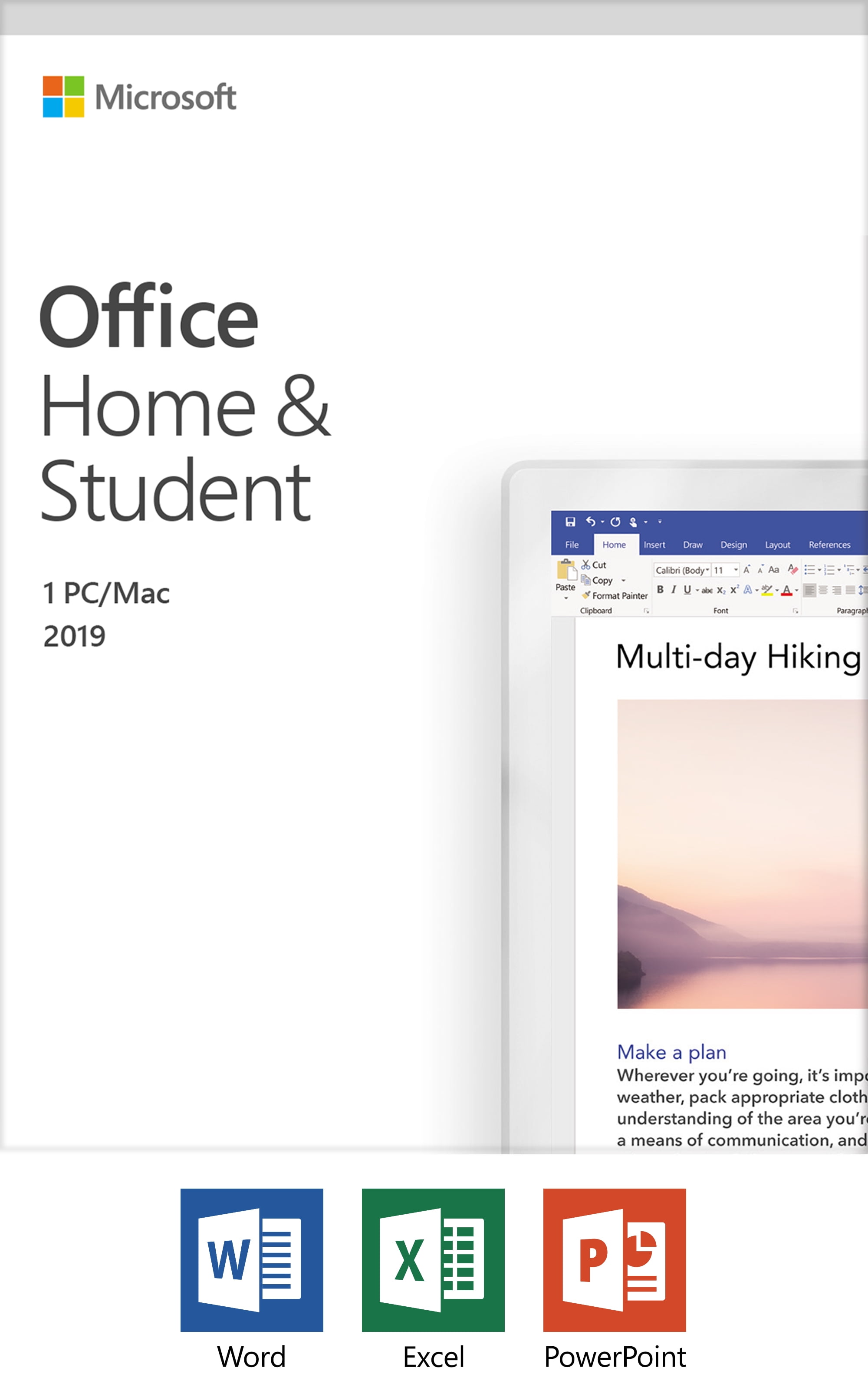 FAST SHIP Microsoft Office Home and Student 2019 1 Device PC Windows 10 or Mac 