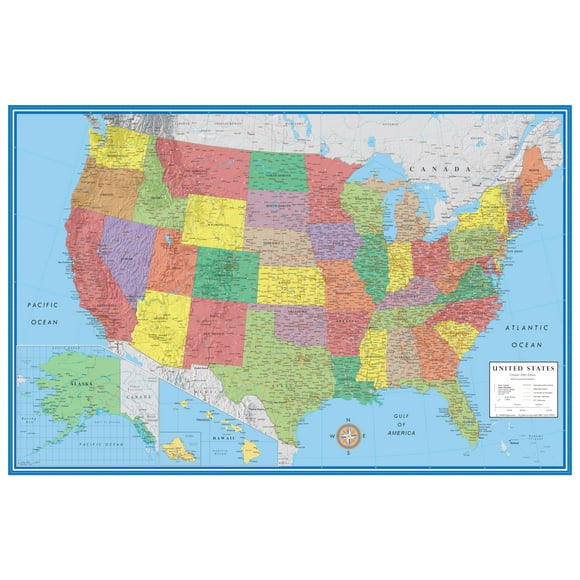 Póster mural Swiftmaps United States Classic Premier