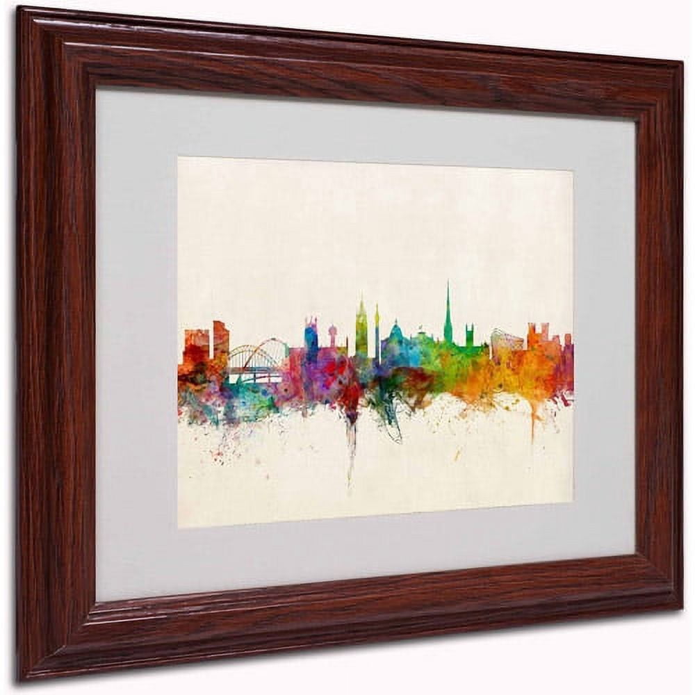 Trademark Fine Art "Newcastle England Skyline" Canvas Art by Michael Tompsett, Wood Frame