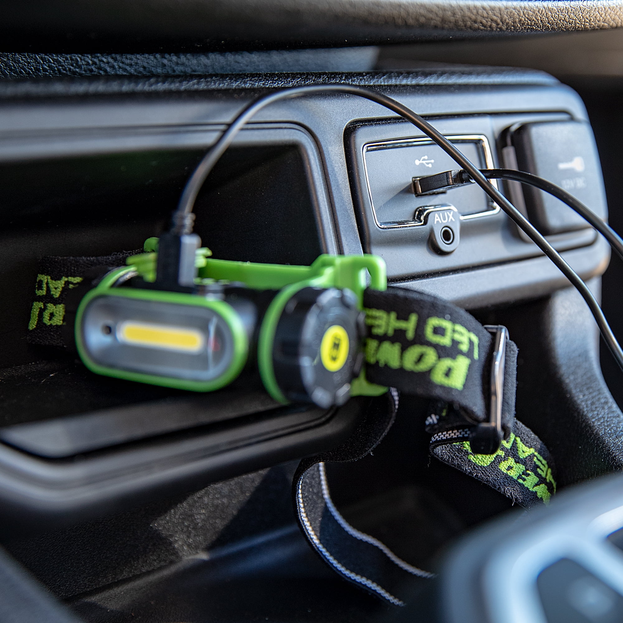 PowerSmith PHLR25FS 250 Lumen Rotatable Weatherproof Impact-Resistant Rechargeable Lithium-ion Flood LED Headlamp with Motion Activated Sensor, High, Low, and Flashing Modes, and Adjustable Head Strap