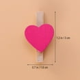 thumbnail image 3 of 50 Uds Mini Clips de madera pinzas para la ropa Clips artesanales con corazones para decoración del Día de San Valentín para fiesta de boda, 3 of 8