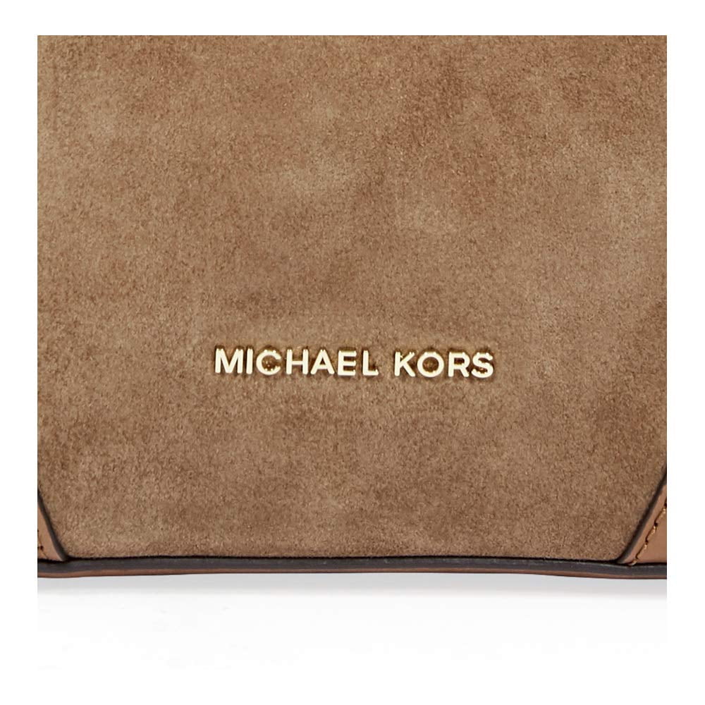 michael kors cary medium suede and leather bucket bag