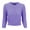 Blueberry, variant on Women's Crewneck Button Down 3/4 Sleeve Cropped Knit Cardigan Sweater MK3514