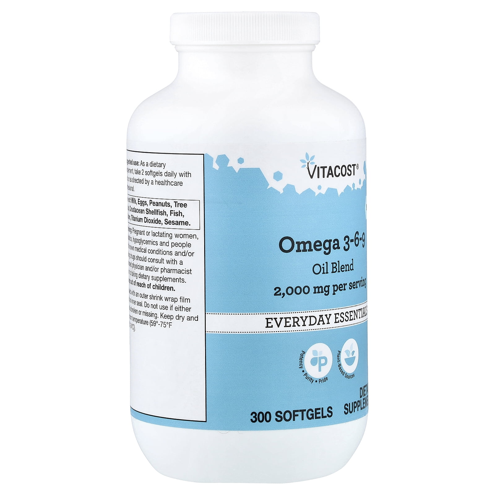 Vitacost Omega 3-6-9 Oil Blend, 300 Softgels (1,000 mg per Softgel)