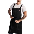 thumbnail image 1 of hedley & bennett Crossback Apron - Crossback Chef Apron with Pockets - 100% Cotton Canvas, 8oz - Caviar, 1 of 7