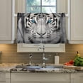 thumbnail image 4 of Fierce White Tiger Half Window Tier Curtains 36 Inch Blackout Thermal Insulating Kitchen Linen Tier Curtains for Kitchen, Bathroom, Cafe Home Decor, 4 of 7