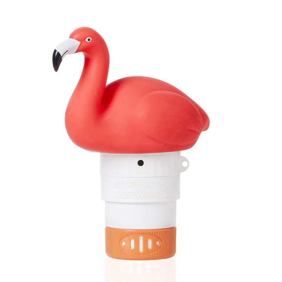 XY-WQ Flamingo Chlorine Floater for 1" Tab Only, Mini Size Floating Pool Chlorine Dispenser