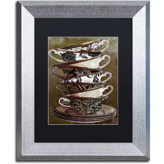 Trademark Fine Art "Afternoon Tea II" Canvas Art by Color Bakery Black Matte, Silver Frame