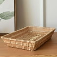thumbnail image 2 of Rustic Rattan Storage Baskets Fruit Baskets for Counter Living Room Bathroom 40x30x8cm, 2 of 8
