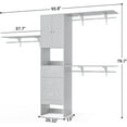 thumbnail image 7 of Homieasy 96 '' Closet Organizer System with Wood Drawers and Doors, 8FT Walk In Armoire Wardrobe Closet with 3 Shelving Towers, Gray, 7 of 7