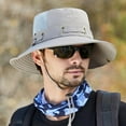 thumbnail image 2 of Men's Sun Hat Breathable Mesh Bucket Hat Outdoor Sun Hat for Fishing Hiking Beach Golf, 2 of 2