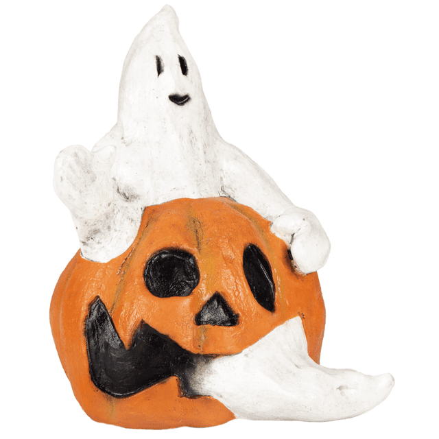 Adorno Fantasma Con Calabaza Decorativa Halloween Vintage