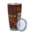 thumbnail image 2 of Susaid Log Cabin Inside Print 20oz Car Cup,Insulated Coffee Cup Fully Spill Proof Travel Coffee Mug, Stainless Steel Tumbler for Work Home Outdoor Car-Straw Two-piece Set, 2 of 8