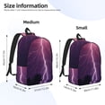 thumbnail image 3 of Naloa Thunderstorm Violet Purple Canvas Backpack for Men Women Rucksack Casual Travel Daypack College Tote Satchel Bookbag for Teens-Small, 3 of 7