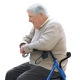 thumbnail image 3 of Andador portátil Hugo Mobility con asiento, respaldo y ruedas de 8 pulgadas, color azul, 3 of 4