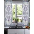 thumbnail image 2 of Blue Purple Boho Sheer Curtains 45 Inch Length 2 Panels Set for Living Room/Bedroom, Vintage Abstract Art Floral Ethnic Tribe Kitchen Curtains Grommet Semi-Sheer Curtains Window Treatments 42"x45"x2, 2 of 7
