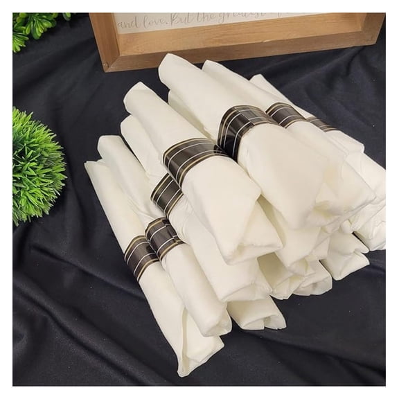 Pre-Rolled Dinner Napkin and Cutlery, Silver/Metallic Plastic (30 Sets)