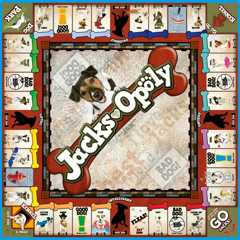 Late for the Sky Jacks-Opoly Board Game, Jack Russell Terrier