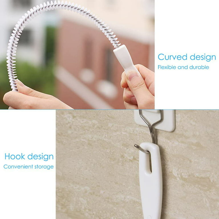 Bendable Cleaning Brush Flexible Drain Cleaning brush/overflow Cleaning Brush/Long Hair Cleaner with Nylon for Cleaning The Bathroom, Tub, Sink and
