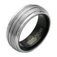 thumbnail image 4 of Forever Facets White Sapphire Tungsten Grooved Comfort Fit Wedding Band, Size 10, Male, 4 of 8