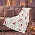 thumbnail image 6 of Bright Red Cardinals Pine Branches, Festive Holiday Scene, Warm Flannel Blanket for Cabin and Lodge with Detailed Artwork, Art Lovers Christmas Gift, Festive Home Decor, 6 of 9
