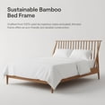 thumbnail image 4 of Harper & Bright Designs Wood Spindle Platform Bed Bamboo King Size with Tall Headboard, Simple Bohemian Bed Frame with Wooden Slats and Metal Support, Brown, 4 of 10